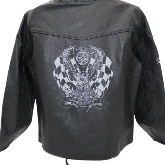97052-23VW NWT HARLEY-DAVIDSON WOMENS LEATHER JACKET 120TH ANNIVERSARY - Picture 4 of 5